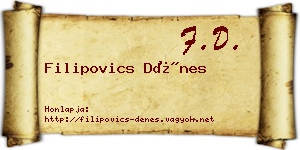 Filipovics Dénes névjegykártya