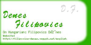 denes filipovics business card